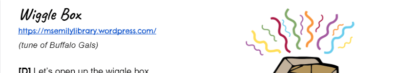 Wiggle box Ukulele songsheet thumbnail