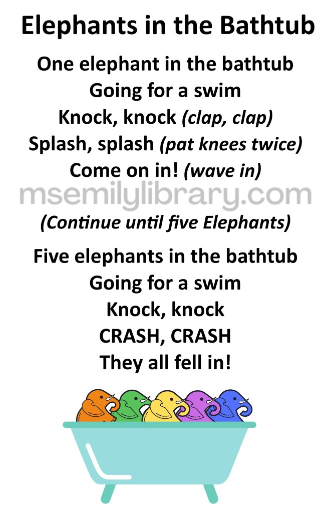 elephants in the bathtub thumbnail, with a graphic that mimics the flannel, only the elephants are all side by side in the tub. click the image to download a non-branded PDF