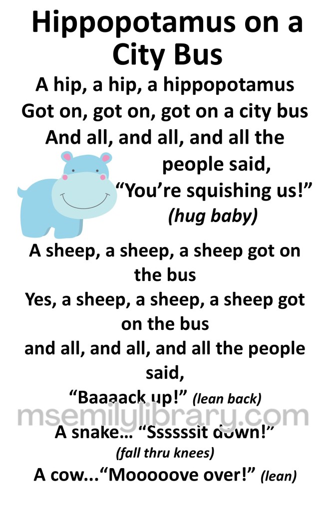 hippopotamus on a city bus thumbnail, with a graphic of a cartoon hippo. click the image to download a non-branded PDF