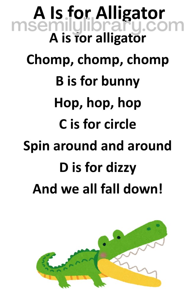 A is for Alligator thumbnail, with a graphic of a cartoon alligator. click the image to download a non-branded PDF