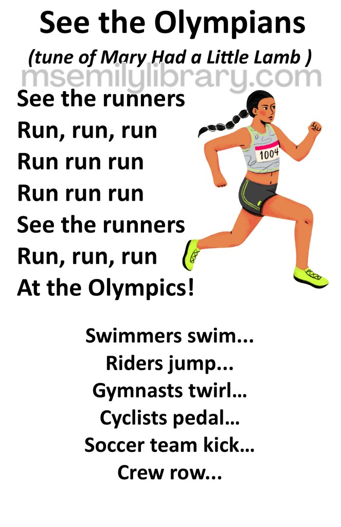 See the Olympians thumbnail, with a graphic of a light brown skinned girl with a ponytail running with a race number on her shirt. click the image to download a non-branded PDF