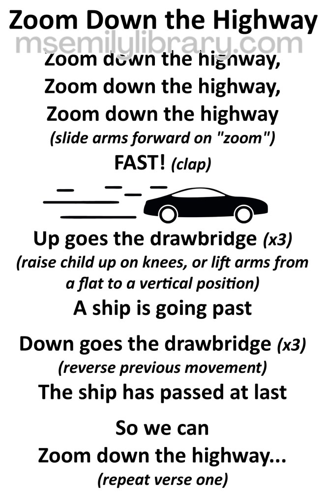 zoom down the highway thumbnail, with a graphic of a coupe car with motion lines behind it. click the image to download a non-branded PDF