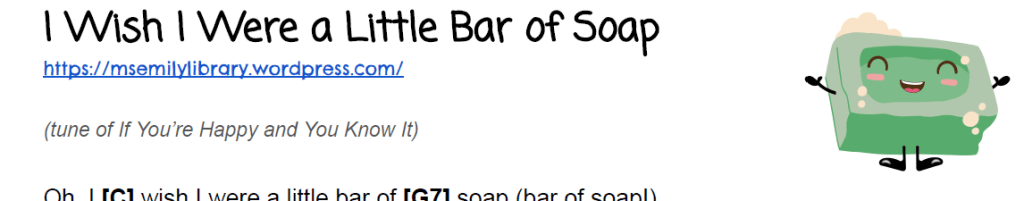 I wish I were a little bar of soap ukulele songsheet thumbnail.