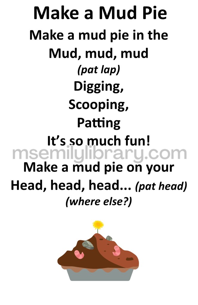 Make a mud pie thumbnail, with a graphic of a pile of mud in a gray tin, with rocks and worms coming out, and topped with a dandelion. click the image to download a non-branded PDF