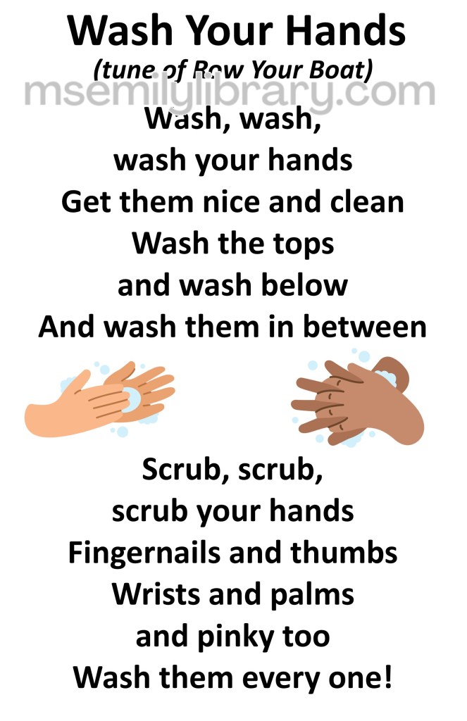 wash your hands thumbnail, with a graphic of two pairs of hands with soap and bubbles - the left pair is light peach and the right pair is medium brown. click the image to download a non-branded PDF