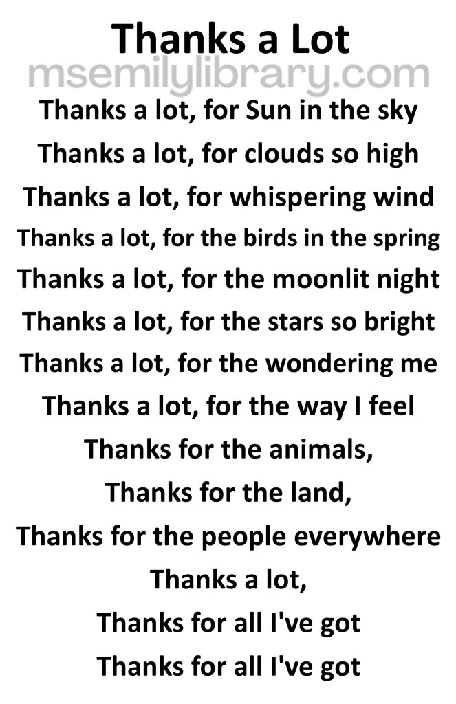 thanks a lot thumbnail, showing lyrics only. click the image to download a non-branded PDF