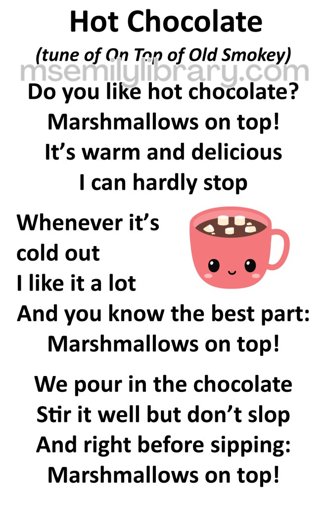 hot chocolate thumbnail, with a graphic of a pink mug of hot chocolate with marshmallows. click the image to download a non-branded PDF