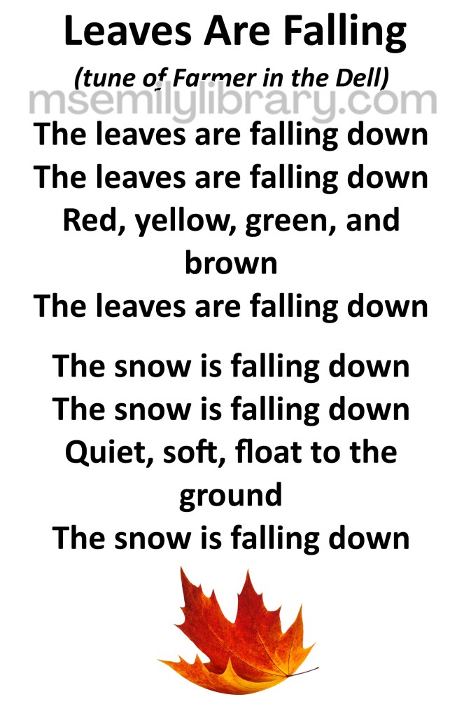 leaves are falling thumbnail, with a graphic of an orange/red maple leaf. click the image to download a non-branded PDF