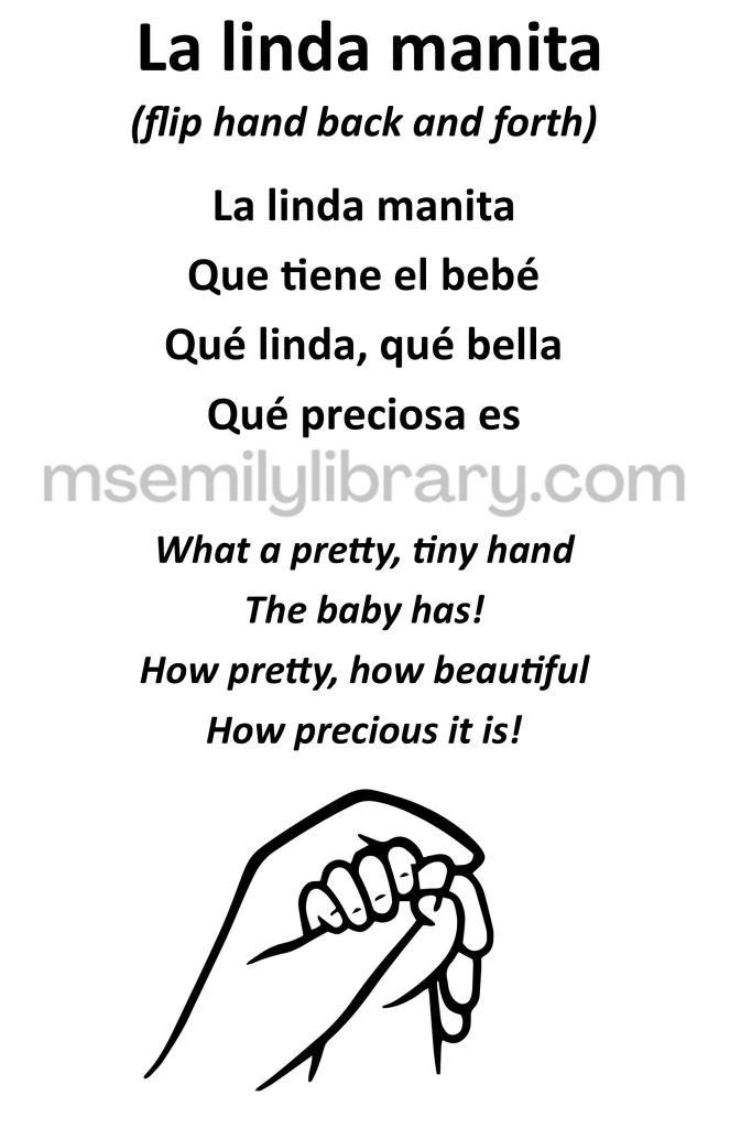 la linda manita thumbnail, with a graphic of a line drawing of a child's hand gripping an adult's thumb. click the image to download a non-branded PDF
