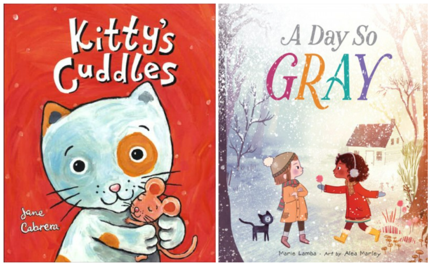 book covers for kitty's cuddles and a day so gray