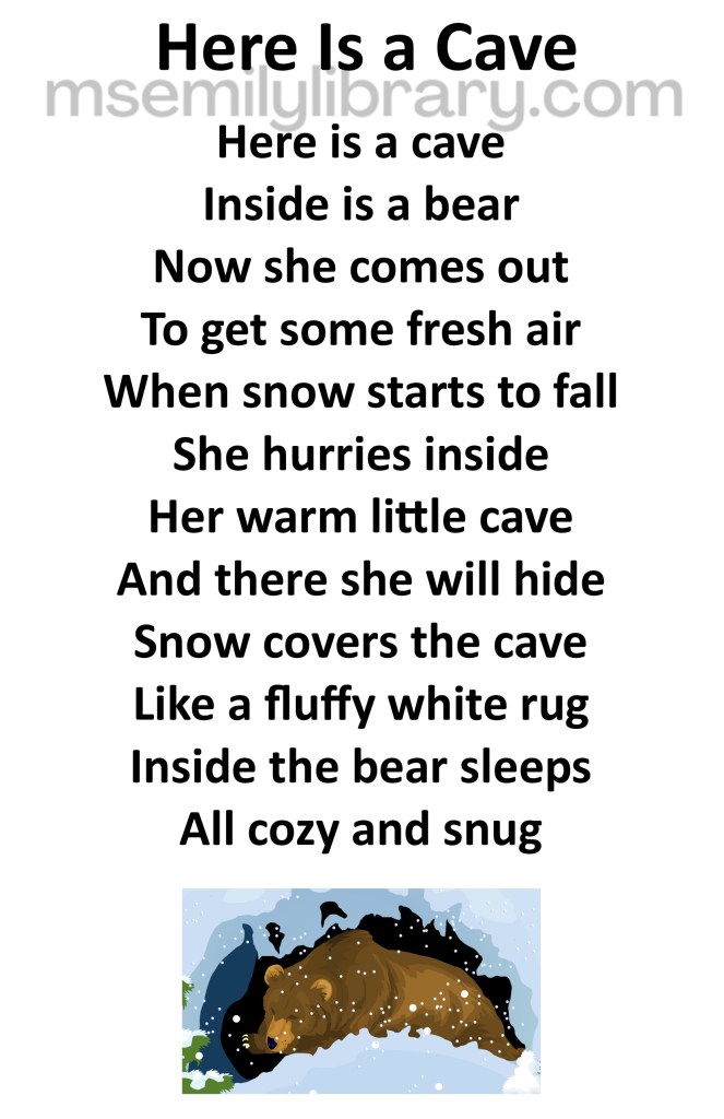 Here is a cave thumbnail, with a graphic of a sleeping bear in a snowy cave. click the image to download a non-branded PDF