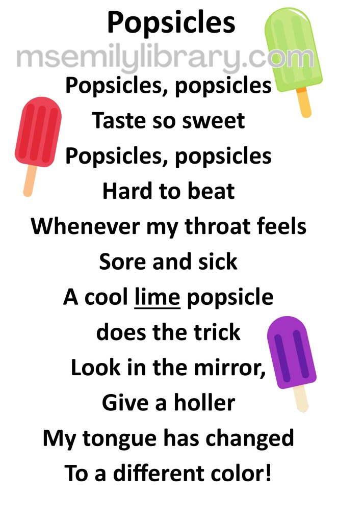 popsicles thumbnail, with a graphic of three popsicles - green, red, purple. click the image to download a non-branded PDF