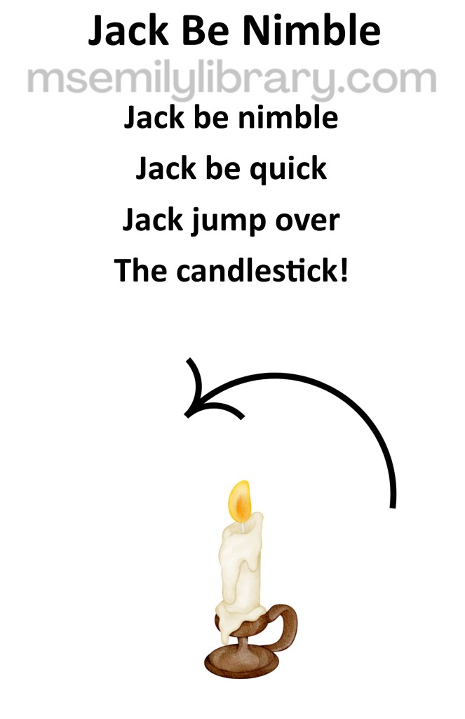 jack be nimble thumbnail, with a graphic of an old fashioned candlestick holding a white lit taper candle. An arrow is arced over the candle. click the image to download a non-branded PDF