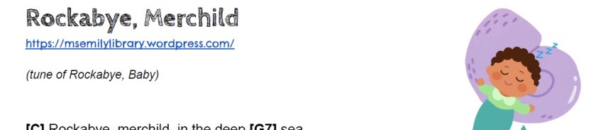 rockabye merchild ukulele songsheet thumbnail