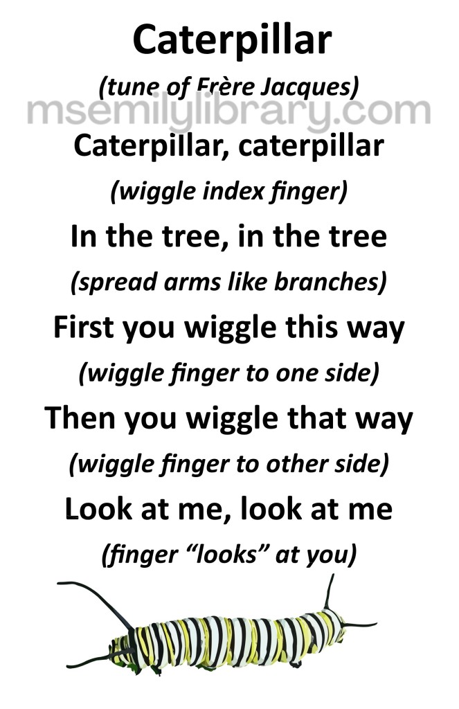 caterpillar thumbnail, with a graphic of a realistic yellow, black, and white monarch caterpillar. click the image to download a non-branded PDF