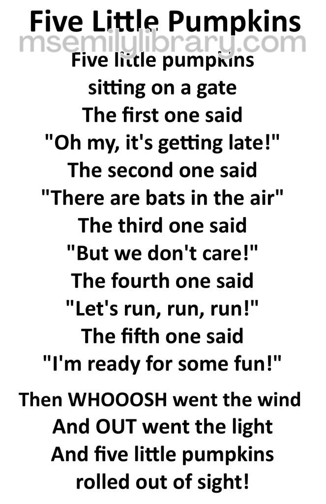 five little pumpkins thumbnail, with lyrics only. click the image to download a non-branded PDF