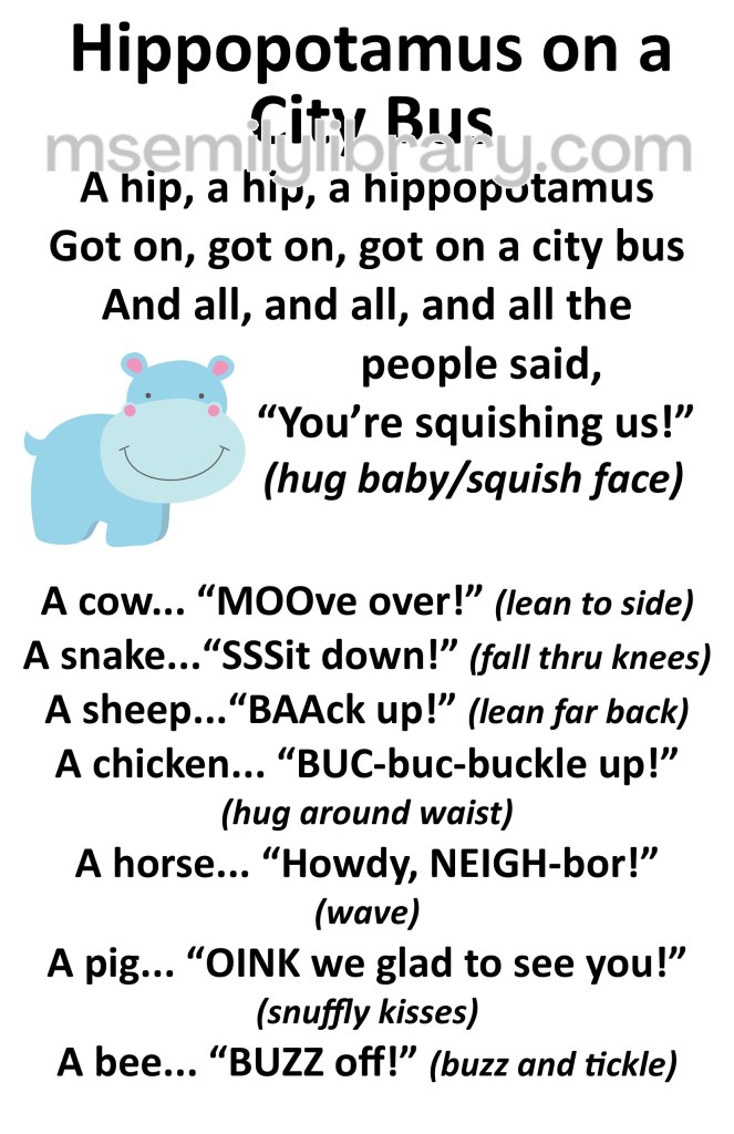 hippo on a city bus thumbnail, with a graphic of a blue cartoon hippo. click the image to download a non-branded PDF