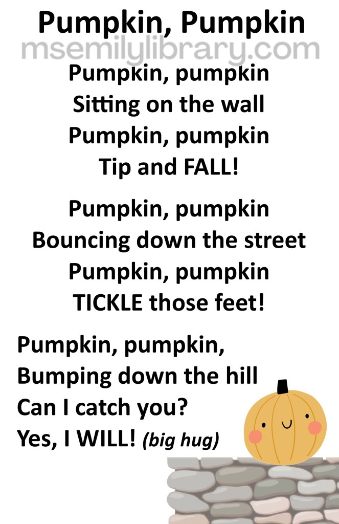Pumpkin, pumpkin thumbnail, with a graphic of a happy pumpkin sitting on a rock wall. click the image to download a non-branded PDF