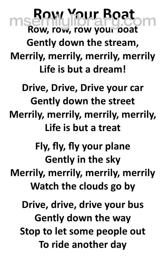 row your boat thumbnail, with lyrics only. click the image to download a non-branded PDF