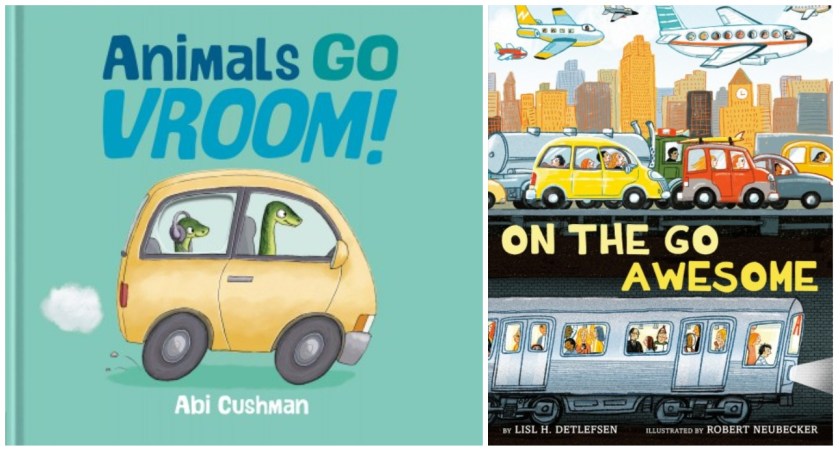 animals go vroom and on the go awesome book covers