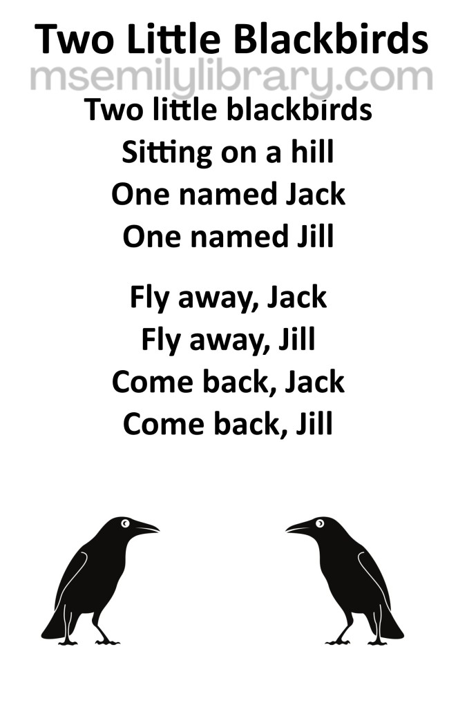 two little blackbirds thumbnail, with a graphic of two blackbirds facing each other. click the image to download a non-branded PDF