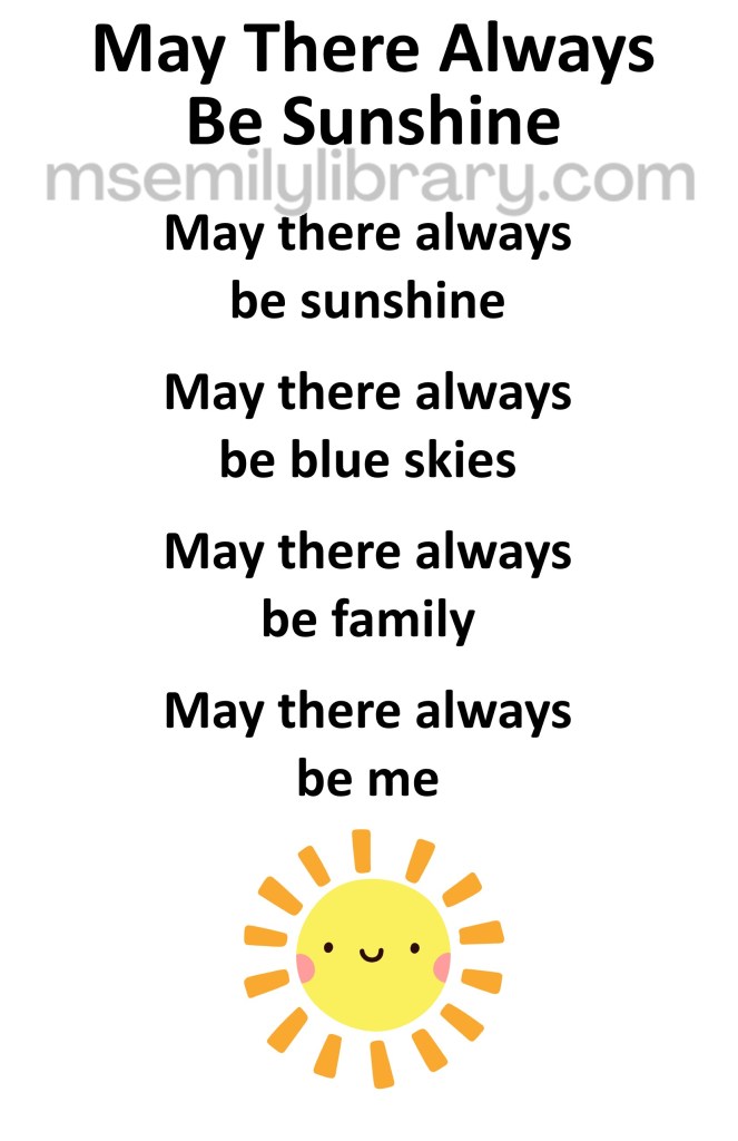 may there always be sunshine thumbnail, with a graphic of a smiling yellow sun with orange rays. click the image to download a non-branded PDF