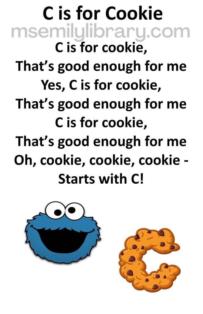 c is for cookie thumbnail, with a graphic of a cookie in the shape of a C and cookie monster's face. click the image to download a non-branded PDF