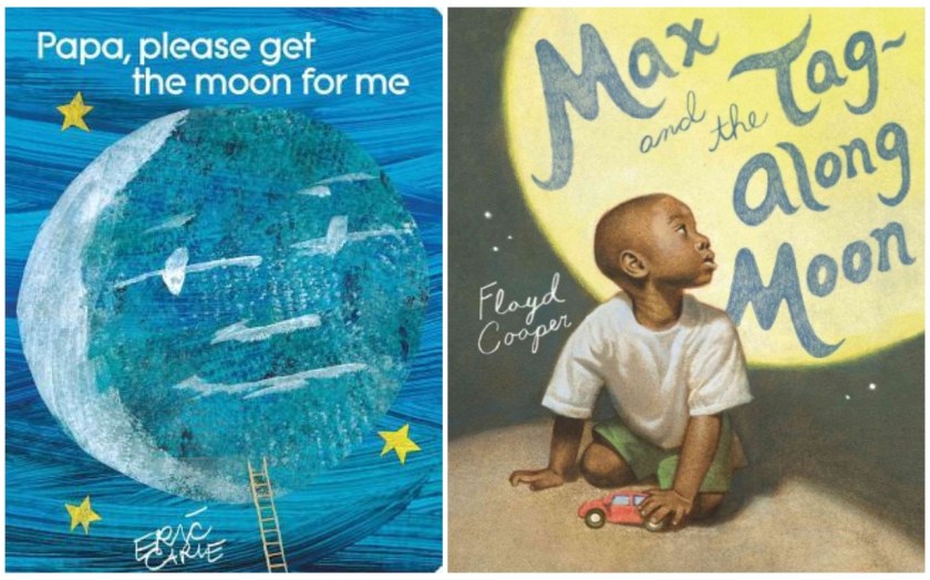 papa please get the moon for me and max and the tag-along moon book covers