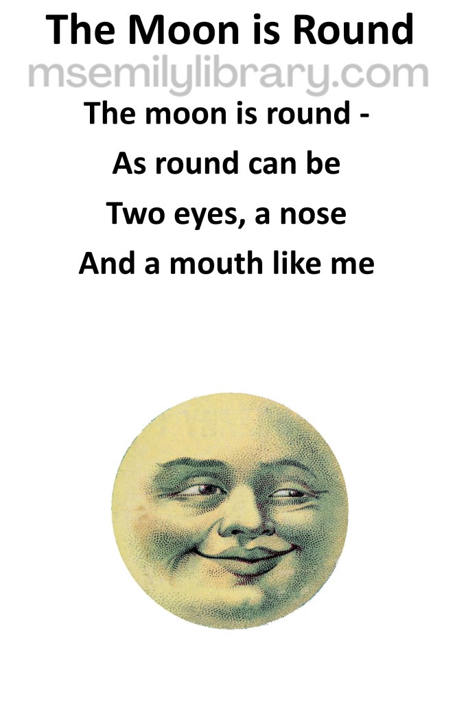 the moon is round thumbnail, with a graphic of an illustration of a full moon with a face. click the image to download a non-branded PDF