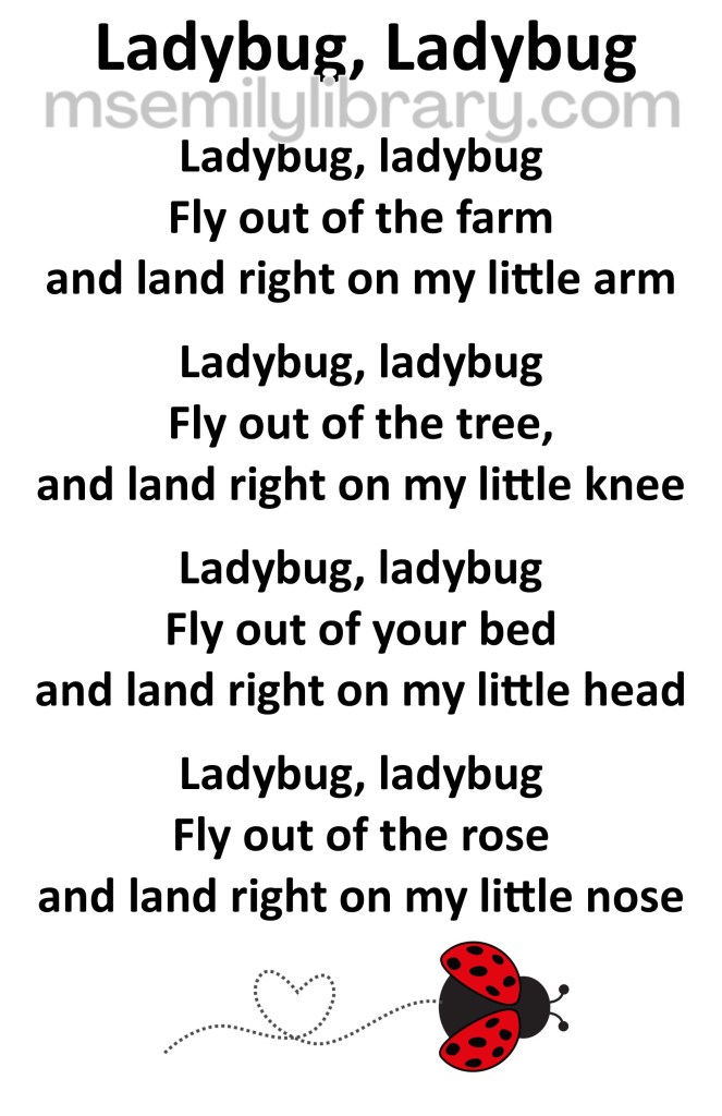 ladybug ladybug thumbnail, with a graphic of a flying ladybug, whose flight path is indicated by a dotted line which includes a heart shape. click the image to download a non-branded PDF