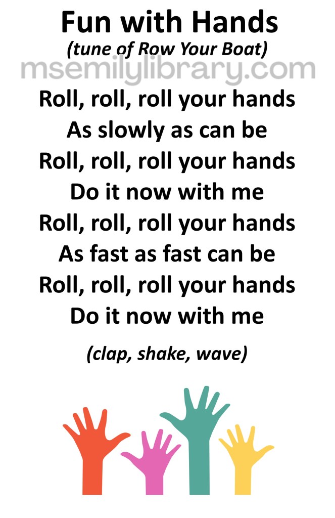 fun with hands thumbnail, with a graphic of colorful hands reaching up - red pink, green, and yellow. click the image to download a non-branded PDF