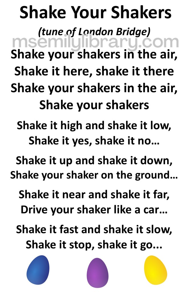 shake your shakers thumbnail, with a graphic of three shaky eggs - blue, purple, and yellow. click the image to download a non-branded PDF