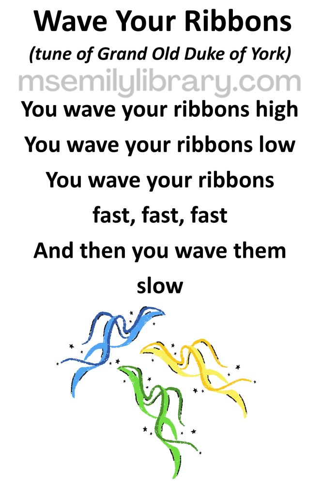 wave your ribbons thumbnail, with a graphic of blue, yellow, and green ribbons. click the image to download a non-branded PDF