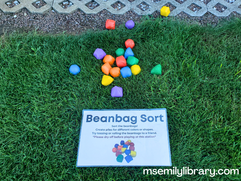 different colored and shaped (sphere, cone, cube) beanbags