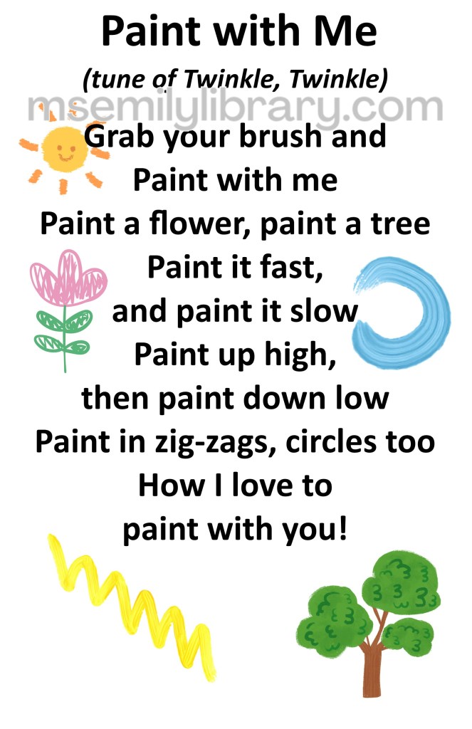 paint with me thumbnail, with a graphic of a sun, flower, tree, painted circle and zigzag line. click the image to download a non-branded PDF