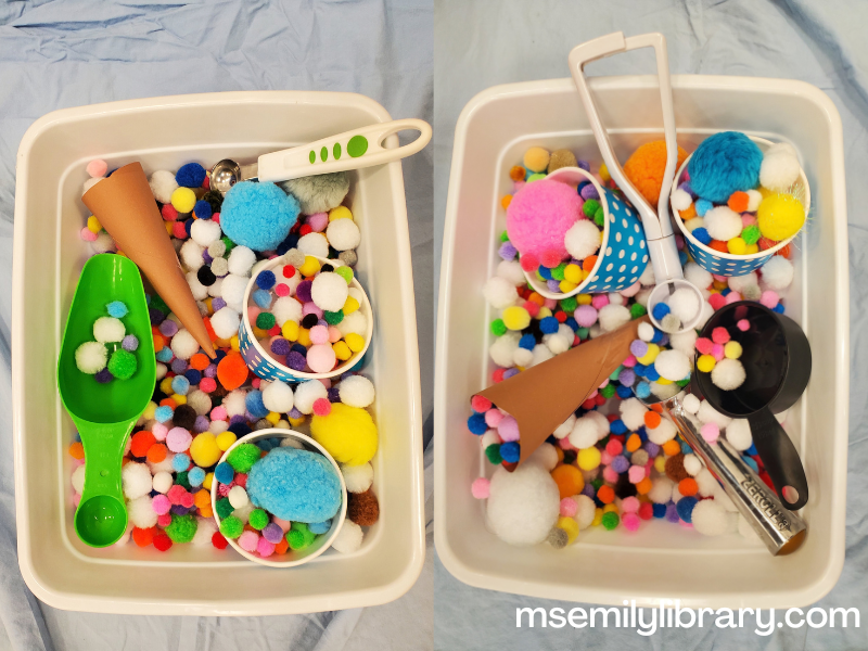 ice cream sensory bins