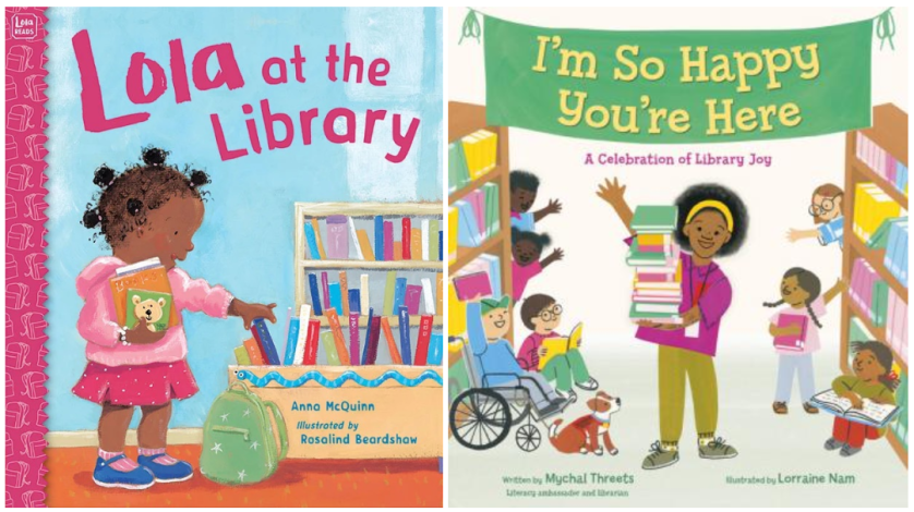 lola at the library and I'm so happy you're here book covers